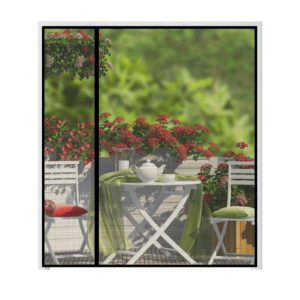 76"x83" Black Reversible Quarter Opening Magnetic Screen Door