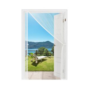 32''x80'' White Scratch-Proof Polyester Magnetic Screen Door