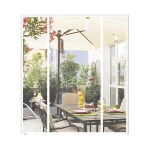 74"x84" White Double Opening Magnetic Screen Door