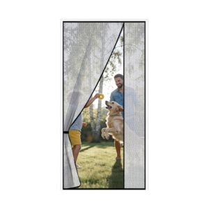 32"x81" Privacy-Silver Sturdy Polyester Mesh Magnetic Screen Door