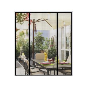74"x84" Black Double Opening Magnetic Screen Door