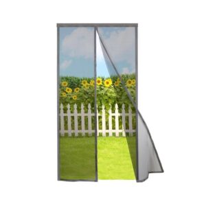 32"x82" Gray Self Closing Magnetic Screen Door
